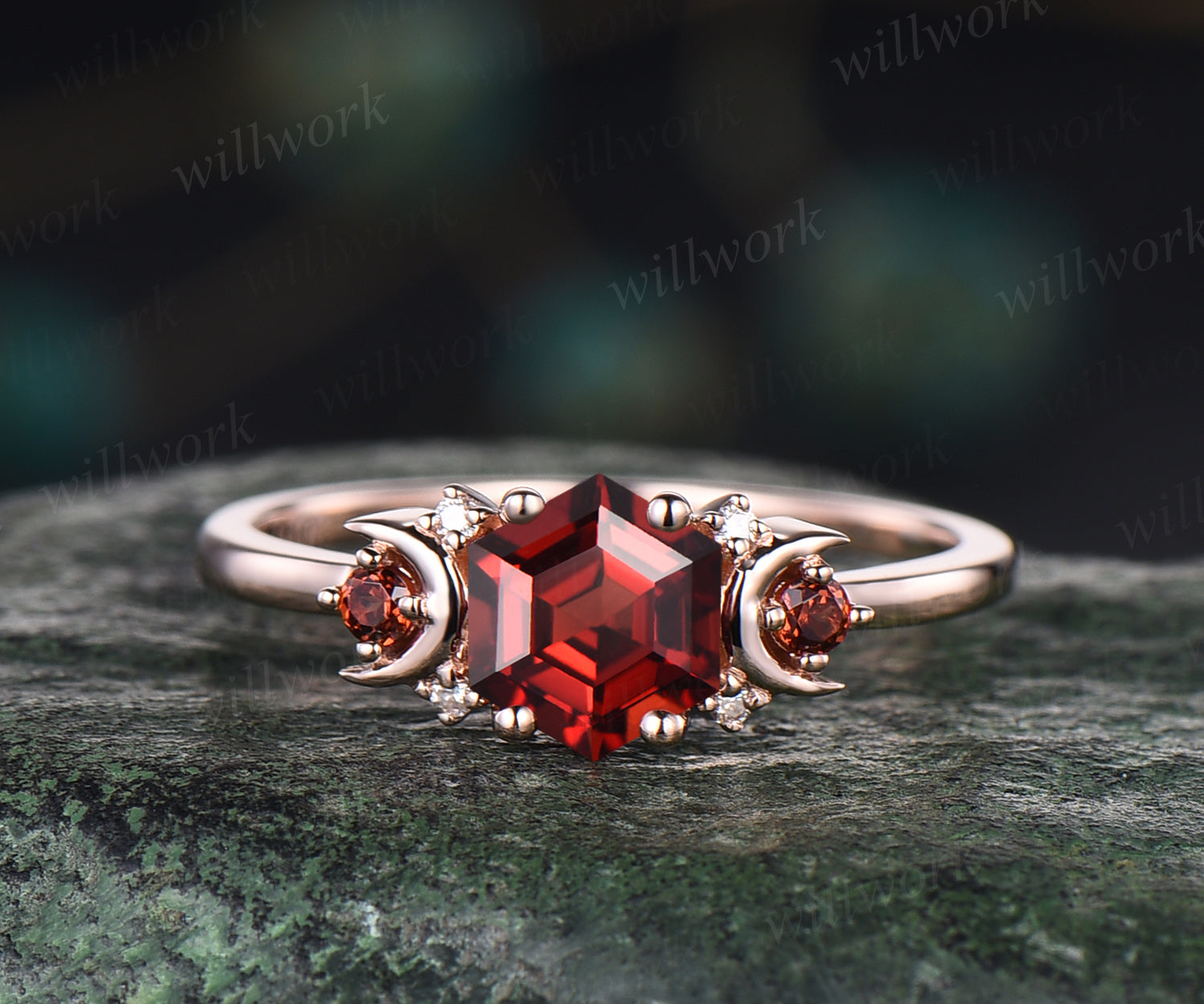 Ornate Sterling Silver and Faceted Garnet Ring - GLE-Good Living Essentials