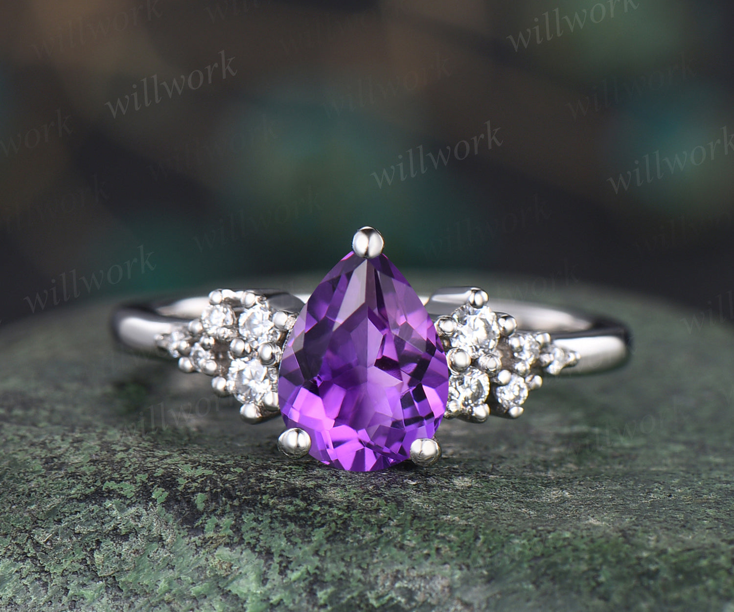 Pear amethyst deals ring