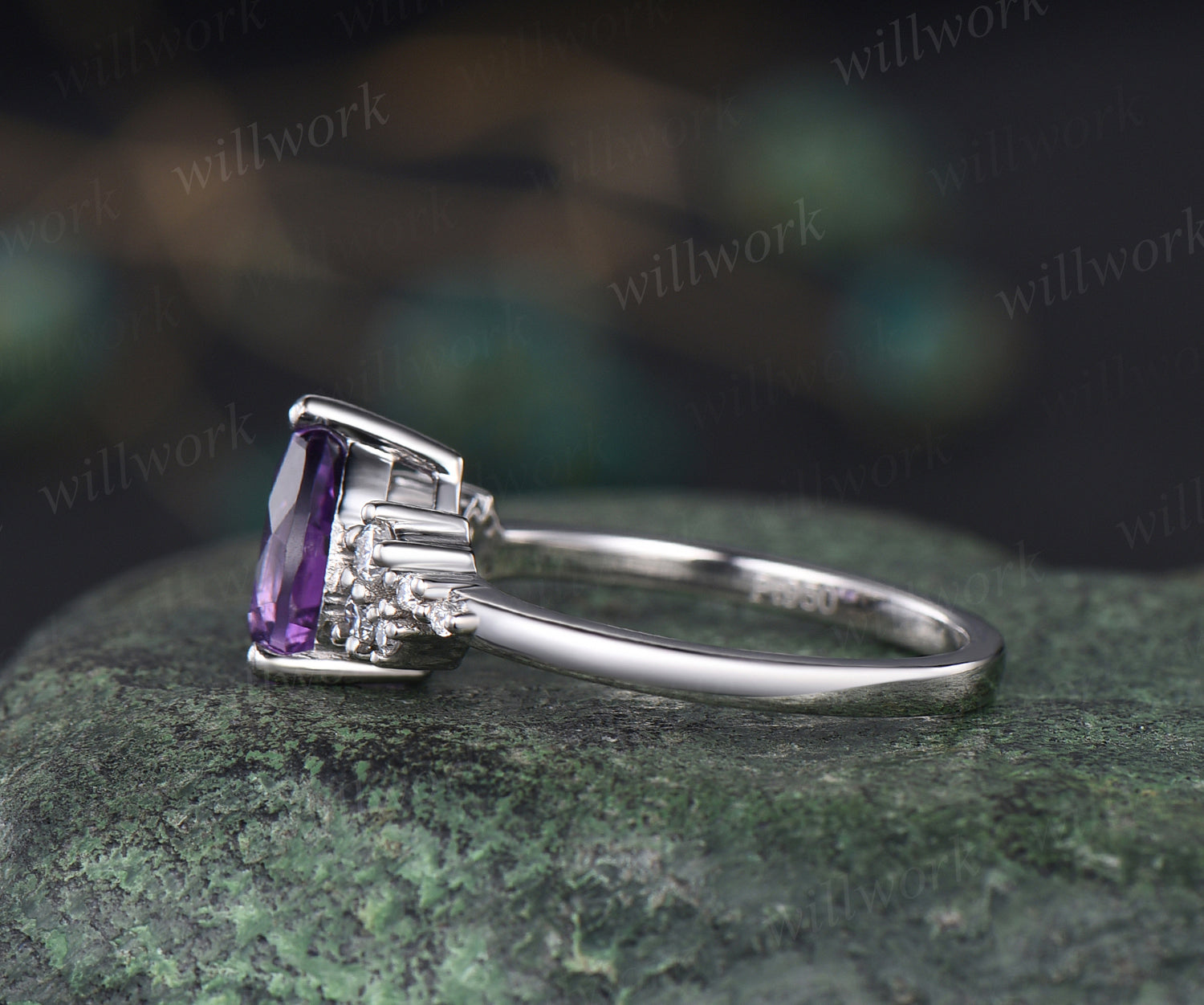 Natural offers Amethyst Silver Women's Ring/ 925 Sterling Silver/ February Birthstone/ Anniversary Gift For Her/ Beautiful Ring/ Wedding Ring