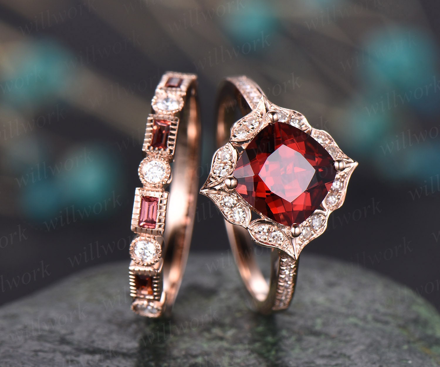 Emani Red Garnet Ring | BONDEYE JEWELRY ®