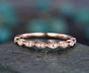 Art deco diamond wedding ring band 14k rose gold marquise diamond wedding half eternity matching stacking promise bridal ring band jewelry