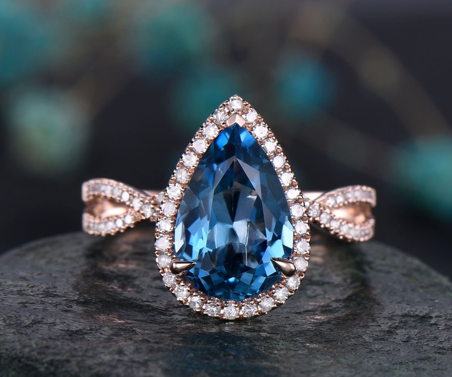 London blue topaz and diamond ring – Christine Sadler Unforgettable  Jewellery