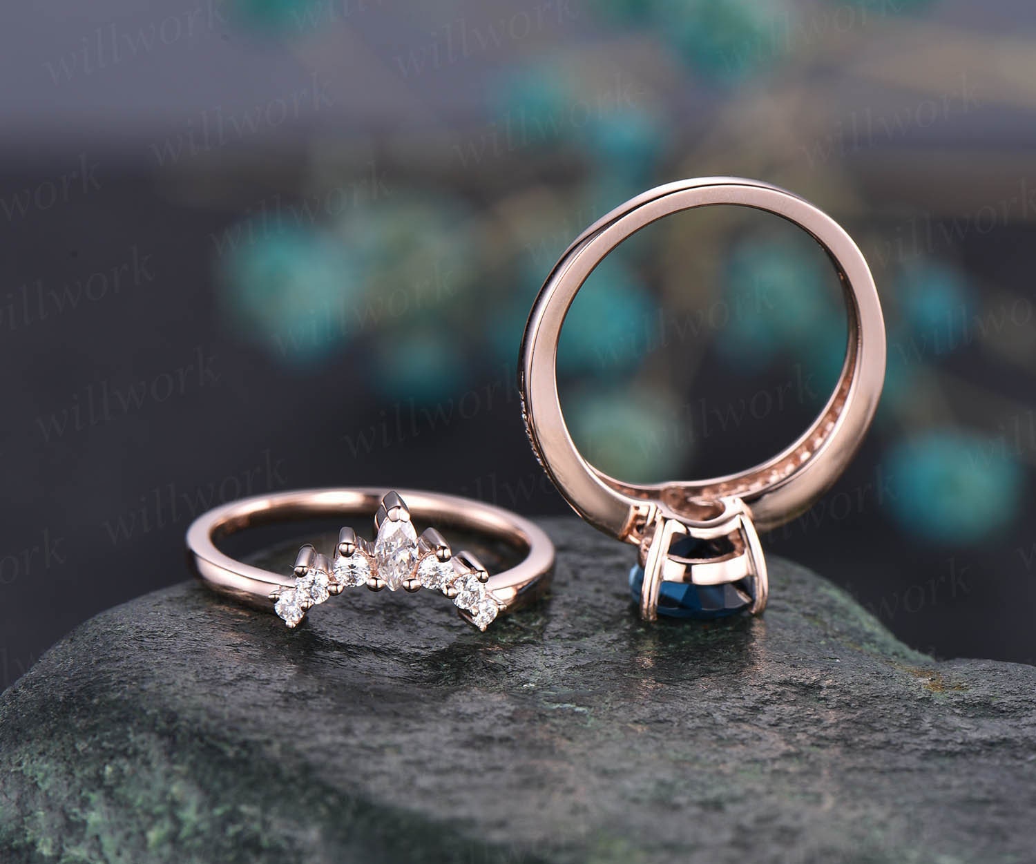 2pc purchases Real Princess Wedding Ring