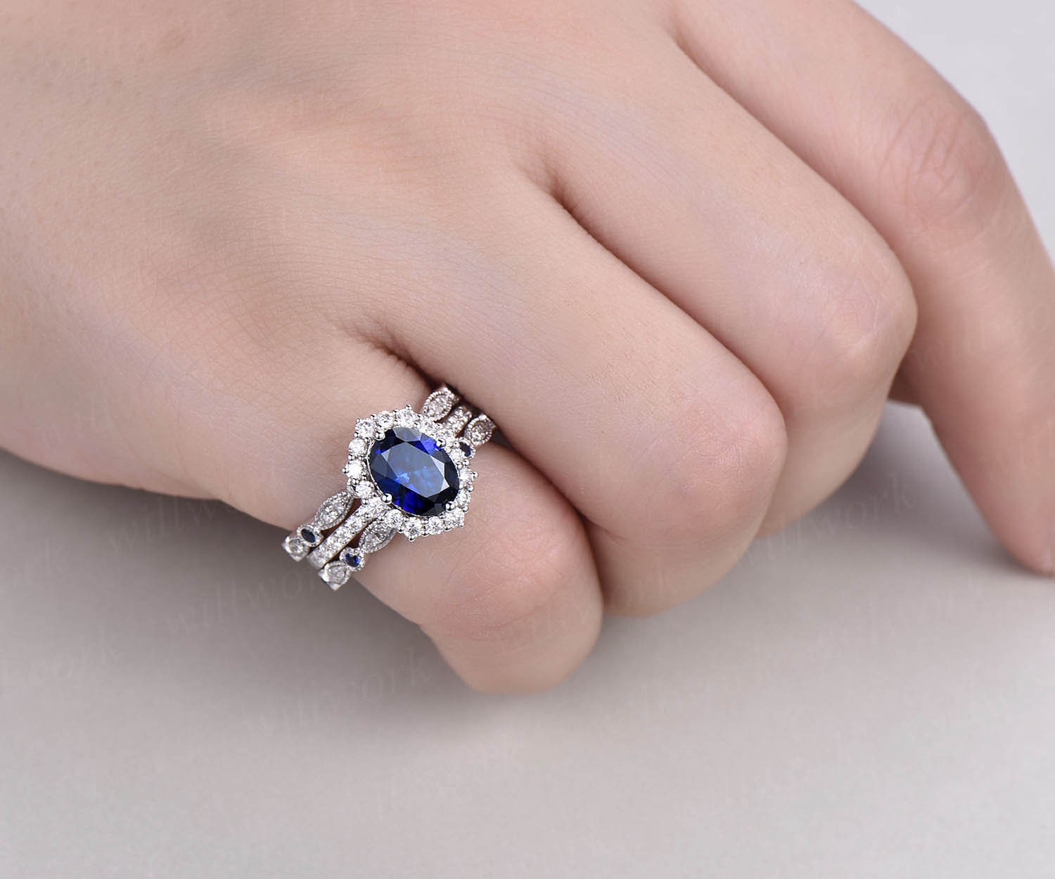 *SALE* The Oval cut Sapphire Engagement Ring Size hot 4,5,6,7,8,9,10