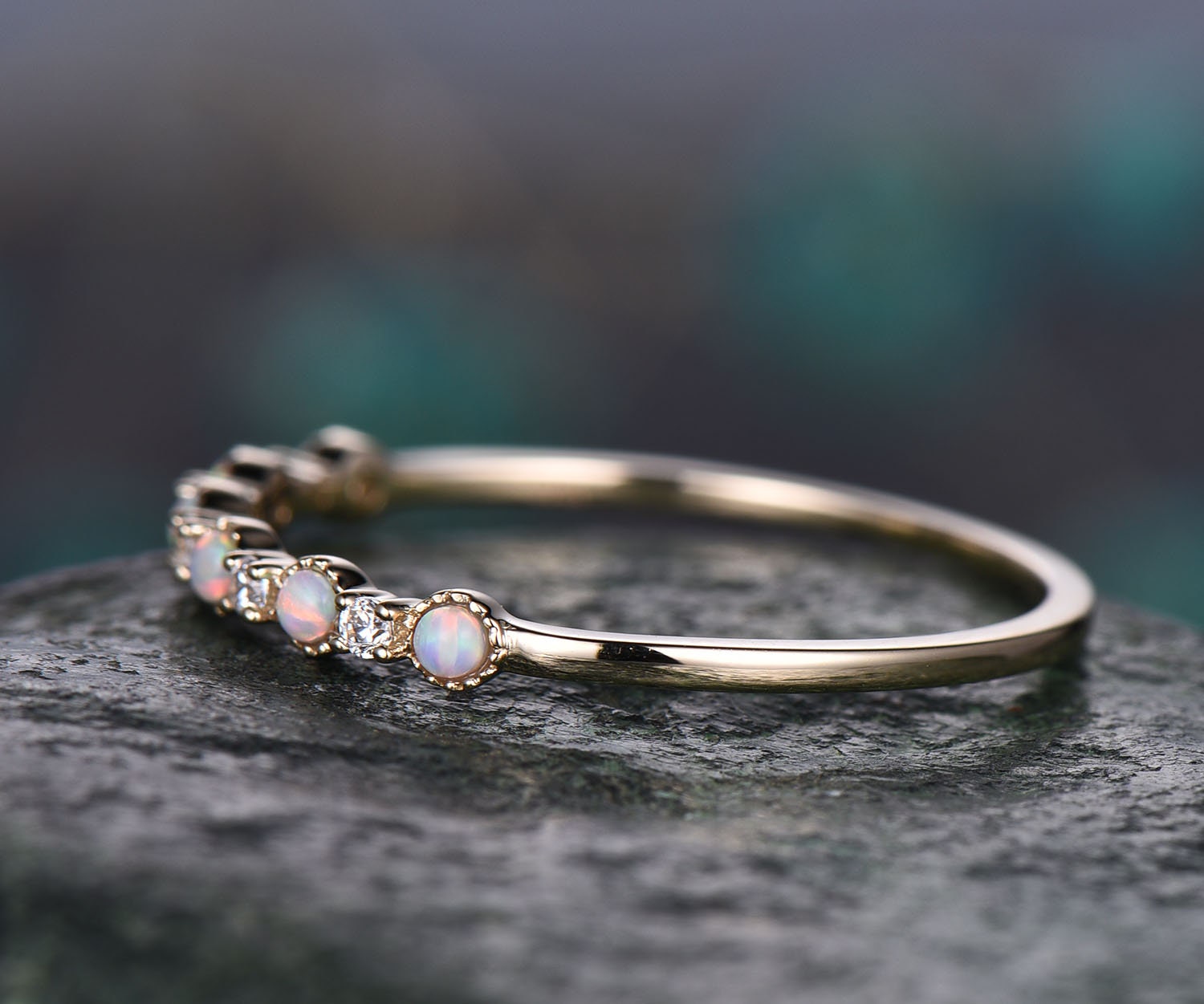 Antique opal clearance wedding rings