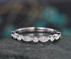 Alexandrite white gold ring art deco diamond ring vintage Alexandrite wedding band June birthstone ring anniversary birthday gift for her
