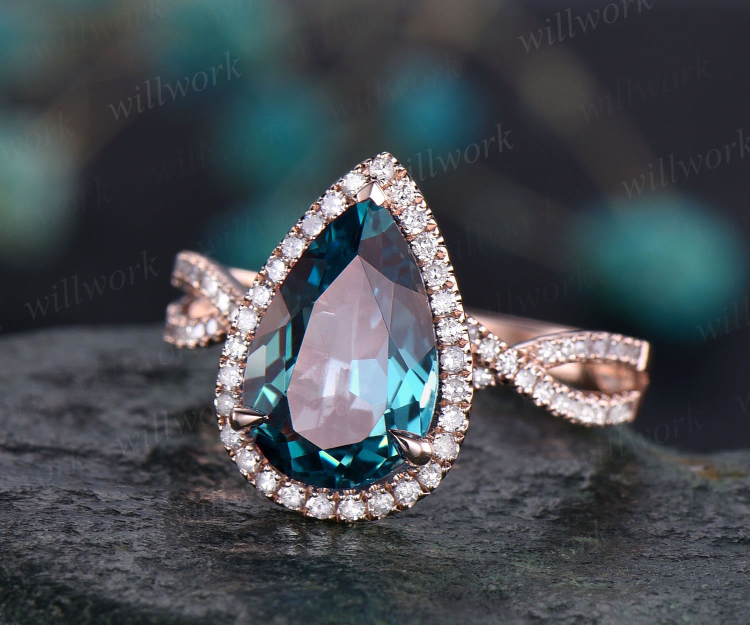 Diamond rings with hot sale colored stones