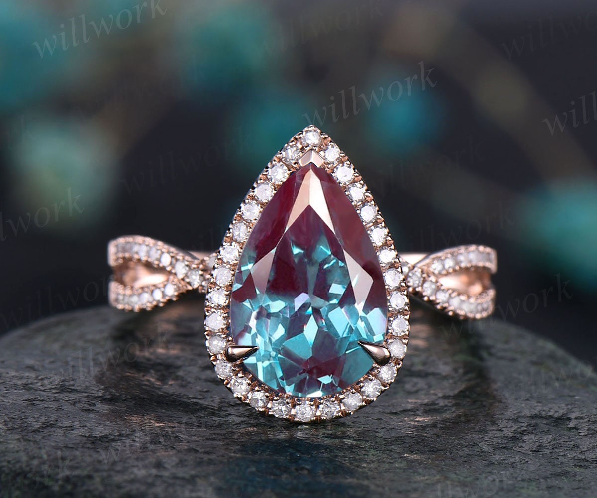 Teardrop deals alexandrite ring