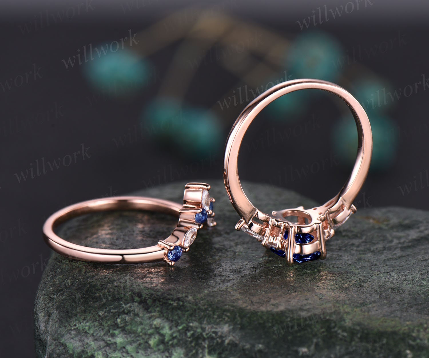 SEXY 18KT outlet ROSE GOLD SAPPHIRE FASHION RING SIZES 6,7,8,9