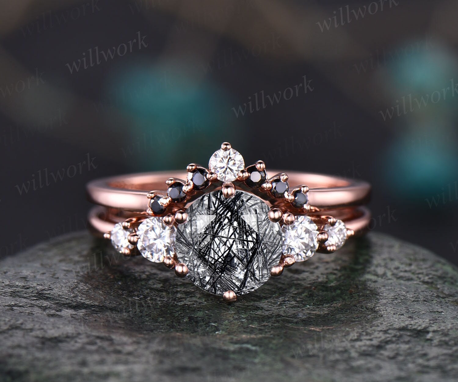 18k Rose Gold Custom Diamond Wedding Ring #102093 - Seattle Bellevue |  Joseph Jewelry