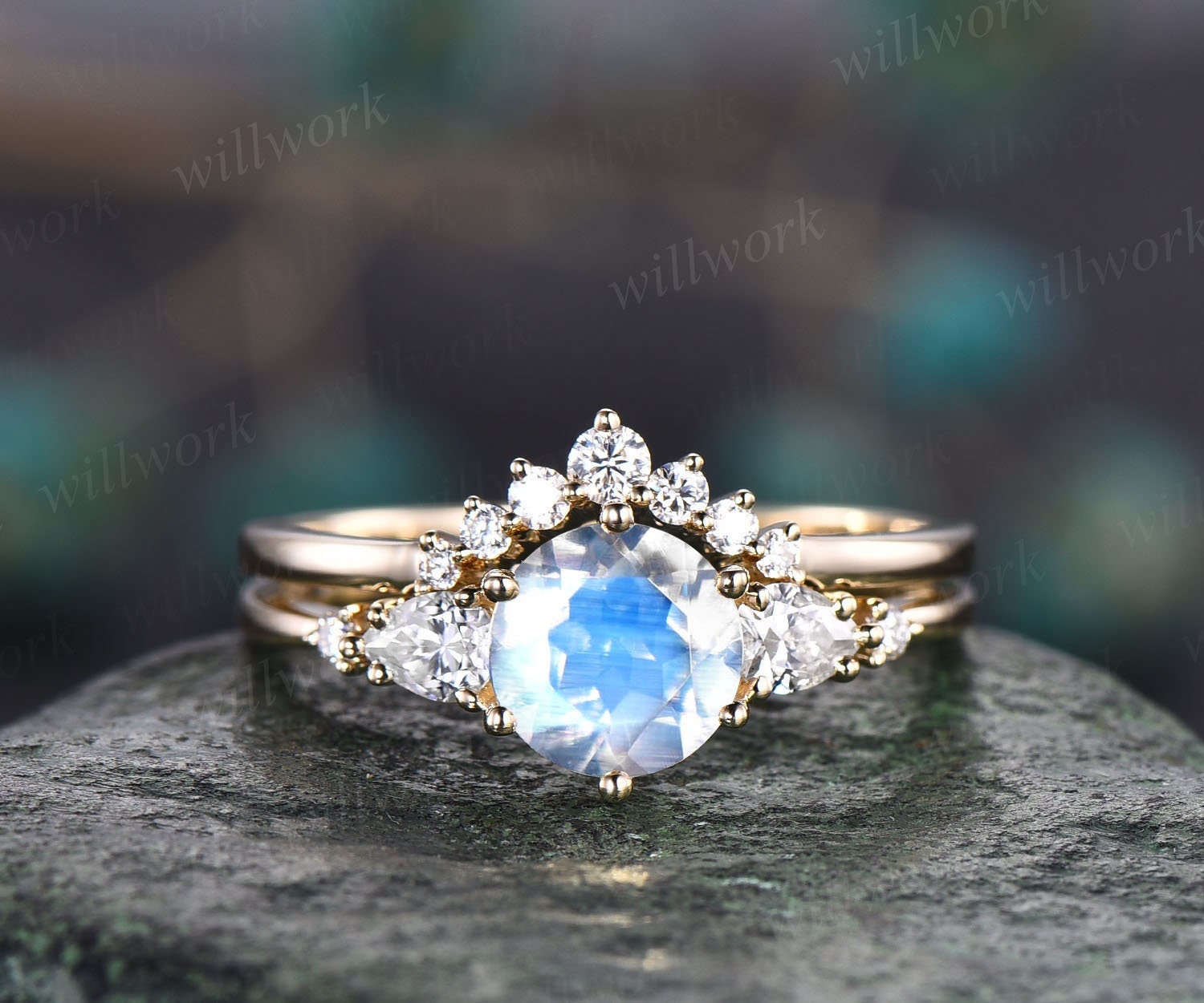 Moonstone Wedding Rings Anniversary Gifts For Women Engagement Ring Promise  Ring | eBay