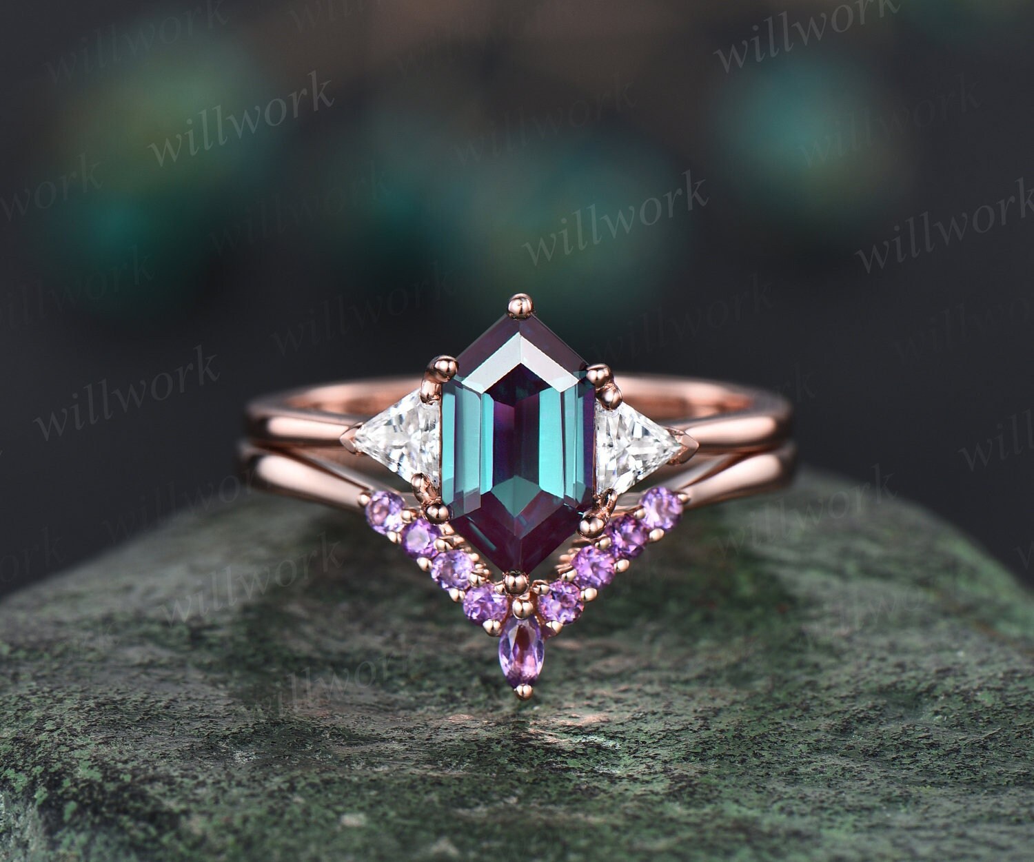stable quality Oval alexandrite wedding ring rose gold leaf amethyst ring  marquise diamond wedding ring band June birthstone engagement ring promise  rings | customplastics.net.au