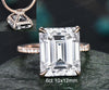 6ct 10x12mm emerald cut moissanite engagement ring 14k rose gold under halo basket diamond ring unique wedding promise ring women jewelry