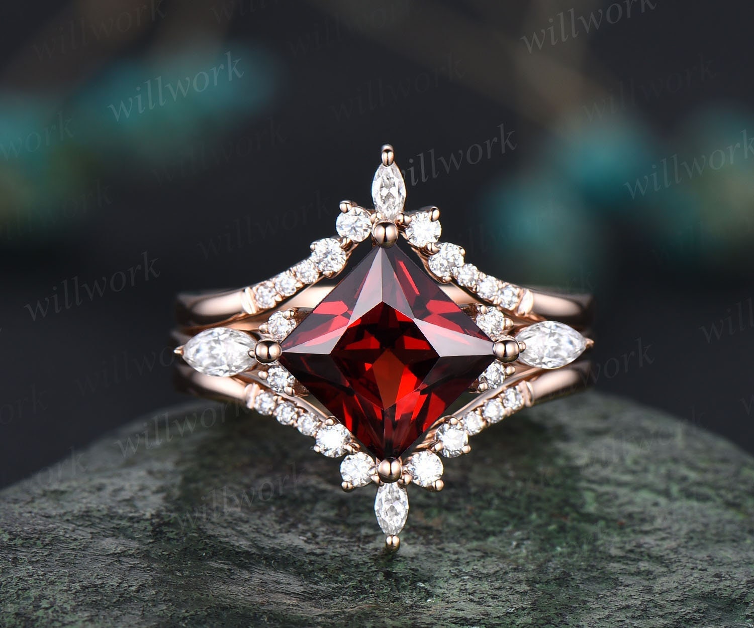 Unique shop garnet rings