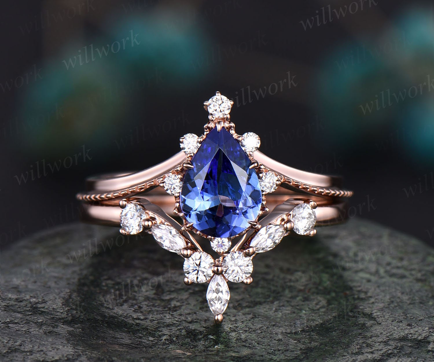 Tanzanite and rose on sale gold