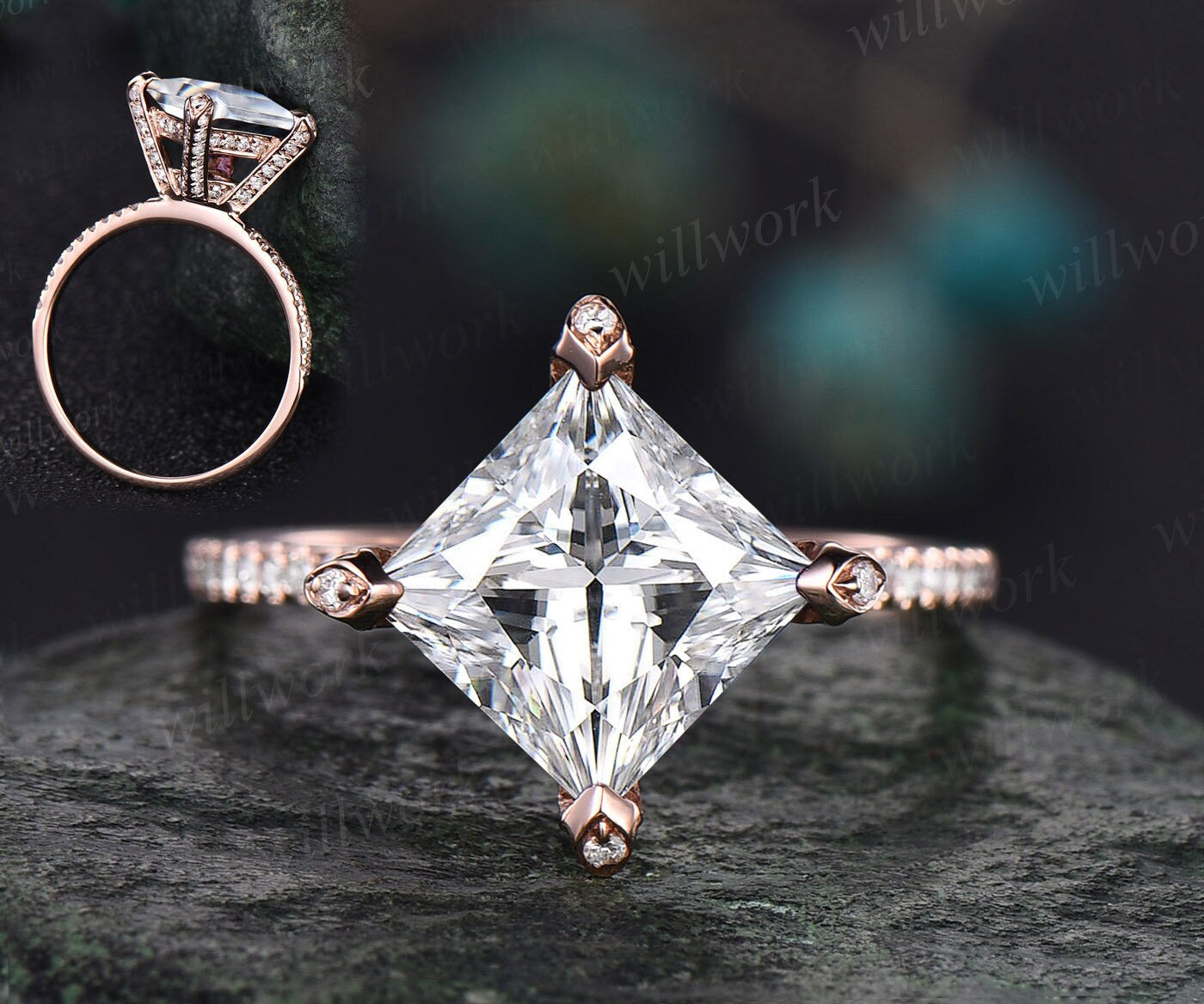 Princess Cut Ring (PURE SILVER WITH HALLMARKING) – www.zewar.co