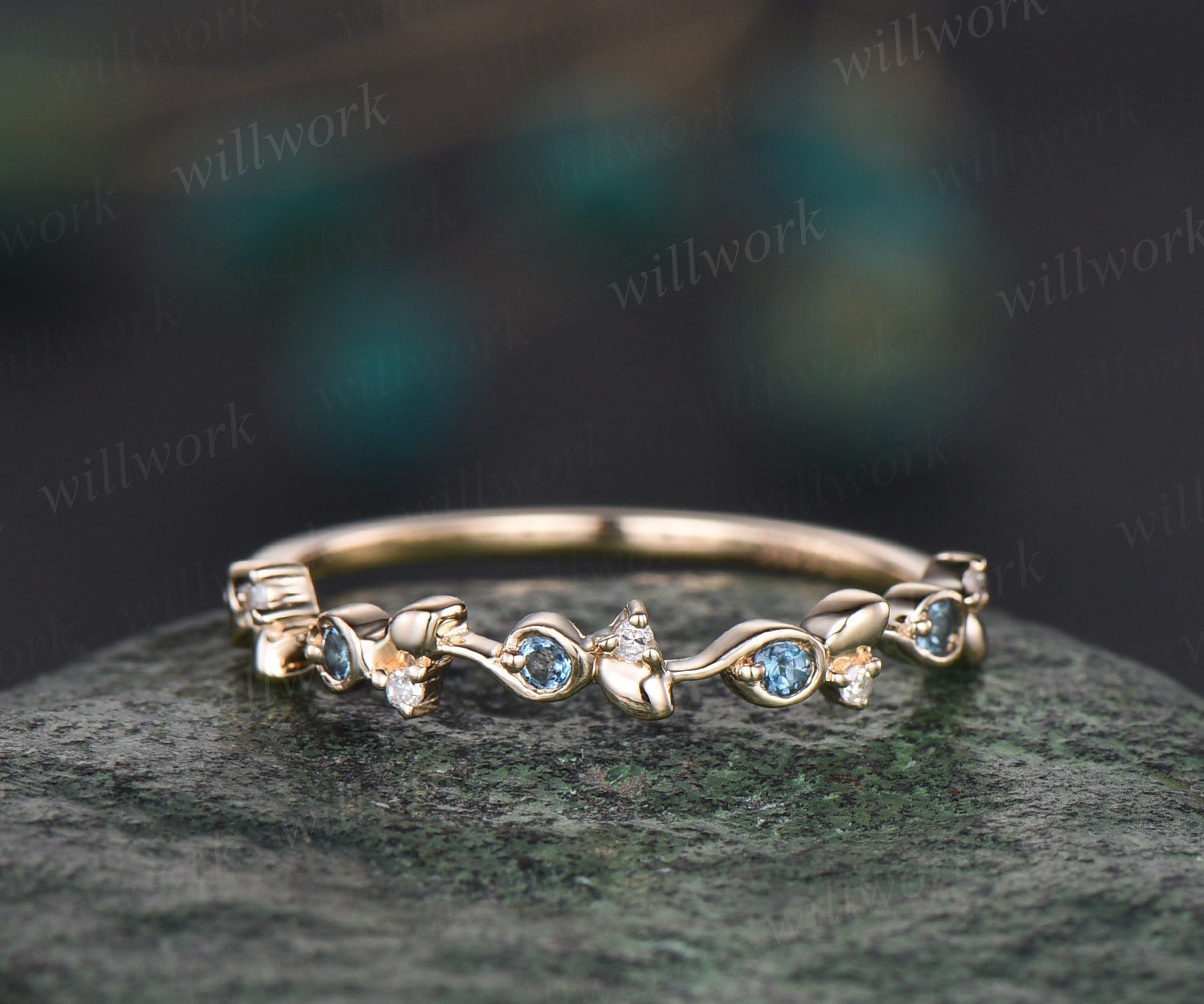 Topaz and diamond eternity on sale ring