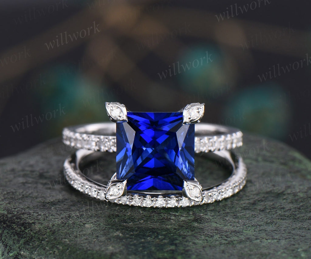 Wedding Engagement Proposal Ring, Round Cut CZ Diamond Art Deco Ring, Sapphire Halo Set outlet Women's Ring, Victorian Ring, Handmade Jewellery