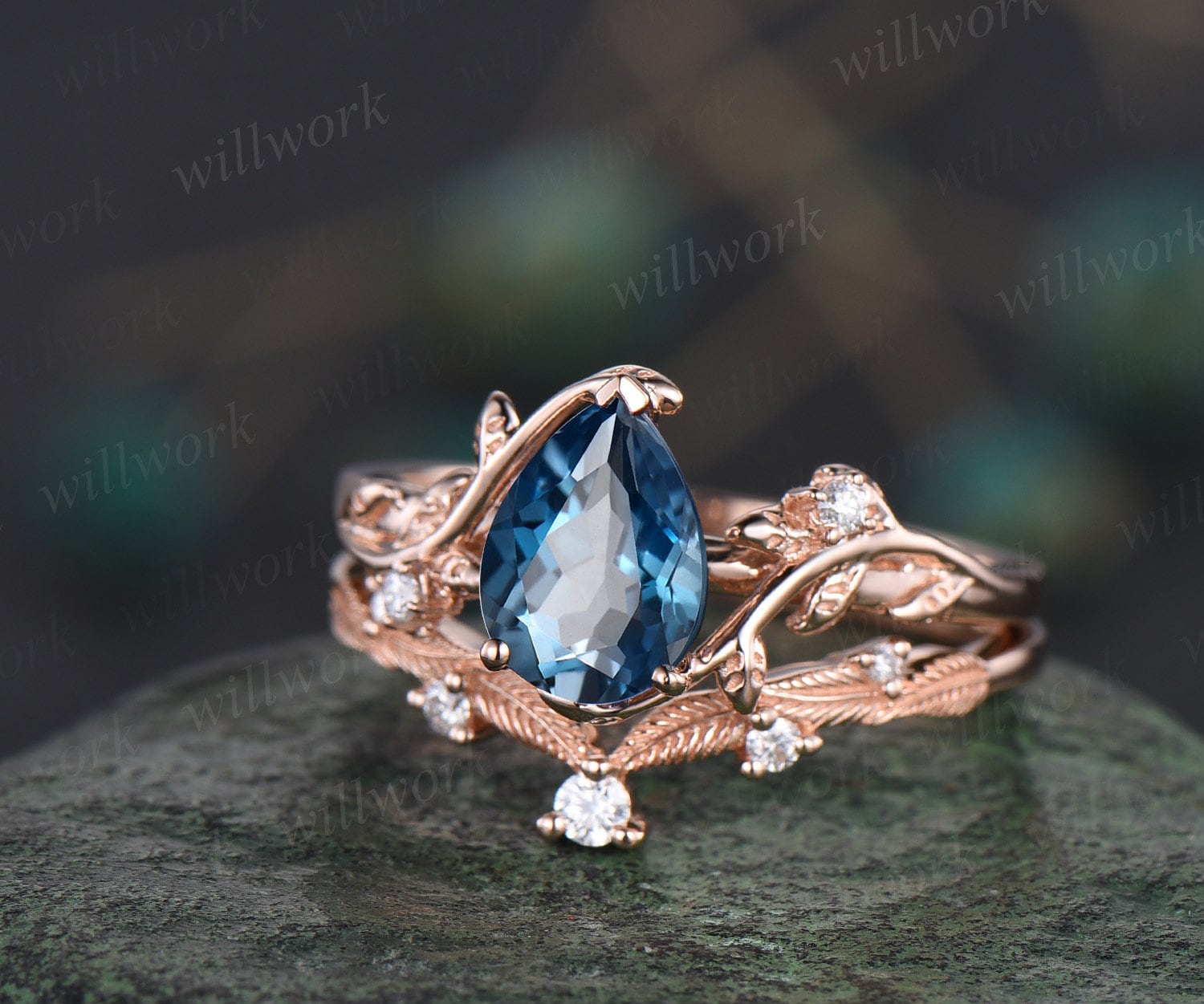 Topaz and rose 2025 gold ring