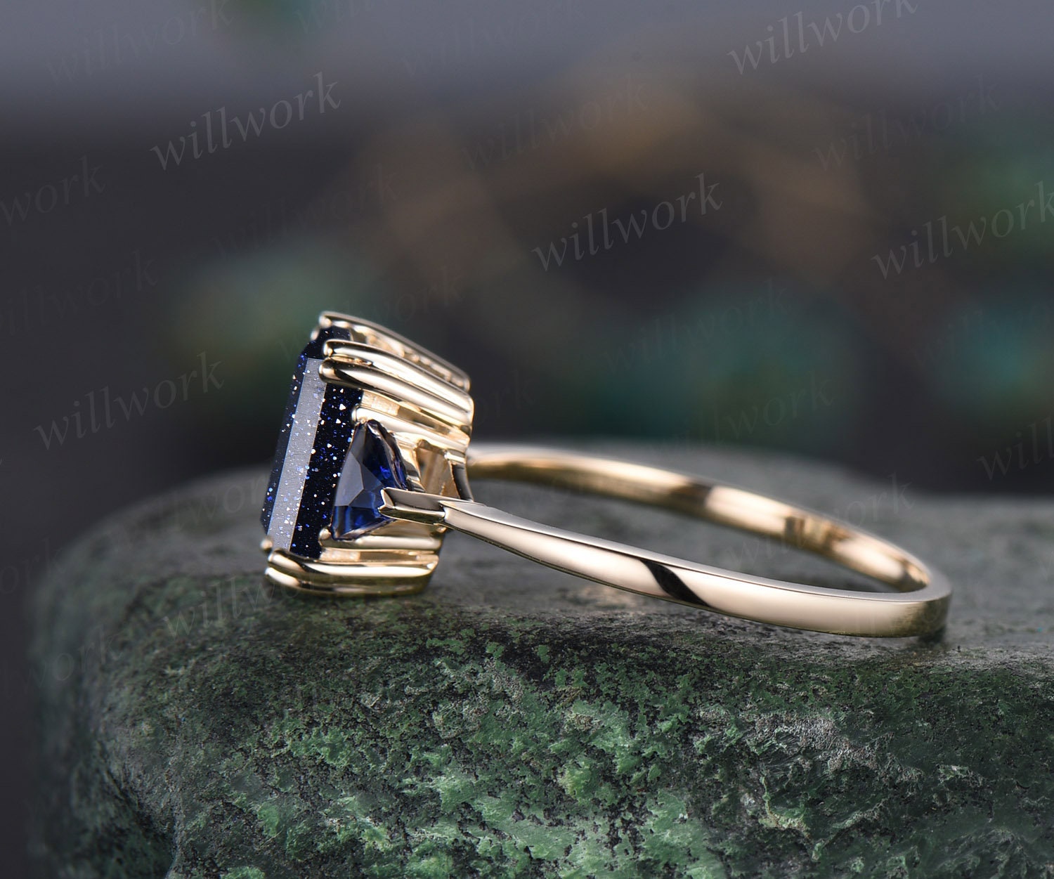 Blue sales emerald ring