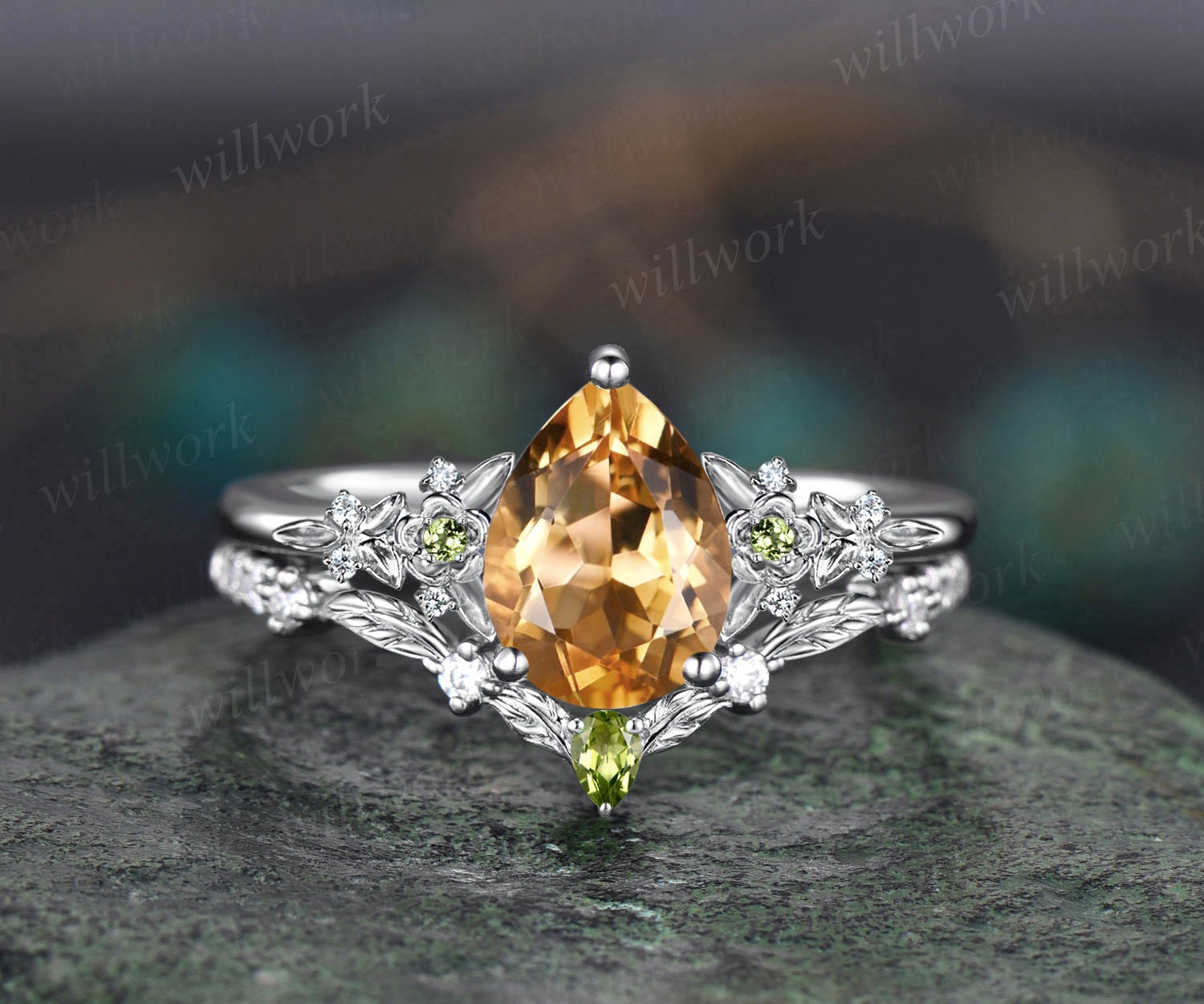 Citrine deals wedding set