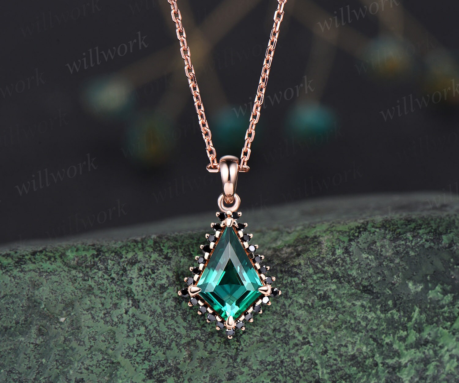 Galaxy Gold 14K Solid Rose Gold Necklace With Heart Shape 2.75 ctw High  Polished Genuine Emerald - Grade AAA (Rose Gold 14 Inch) LAB GROWN GENUINE  REAL EMERALD - Walmart.com