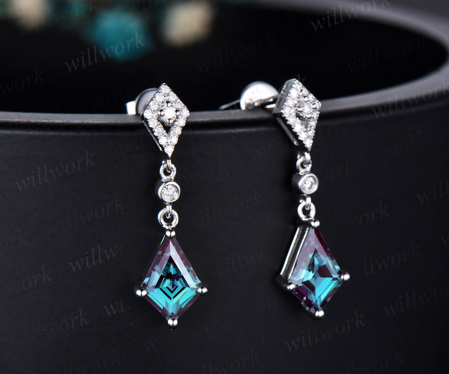 【Monday Edition】SHINY RING EARRINGS Sparkly 925 Silver & Shiny CZ Dangling Moon and Star