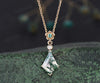 Kite cut natural moss agate necklace solid 14k 18k yellow gold bezel diamond floral emerald pendant women her anniversary bridal gift mother